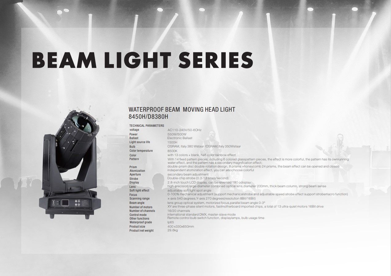 WATERPROOF BEAM MOVING HEAD LIGHT 8450H/D8380H